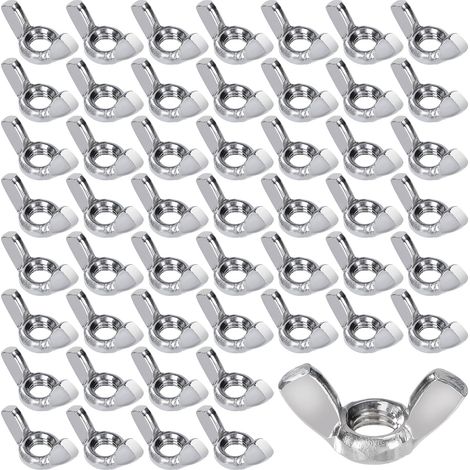 Écrou Papillon M8 Écrous à Oreilles Ecrou Ailette en Acier Inoxydable Métrique Femelle pour Fixations de Bricolage 50 Pièces (1/5)