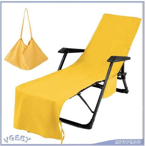 Housse De Chaise Longue - Fibre Ultrafine - 75 x 215 cm - Pour Plage Salon Jardin - 1 Pièce (1/5)