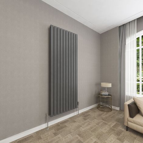 1800x680mm Anthracite Double Flat Panel Radiator Vertical Modern Central Heating Radiators