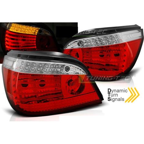 Paire de feux arriere BMW serie 5 E60 Berline 03-07 LED rouge blanc-32059481 (1/3)