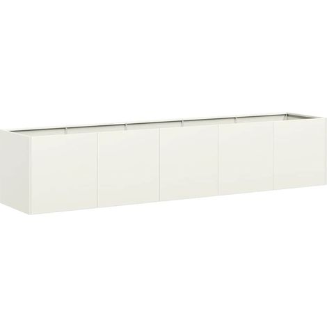Maison Exclusive - Jardinière blanc 200x40x40 cm acier laminé à froid