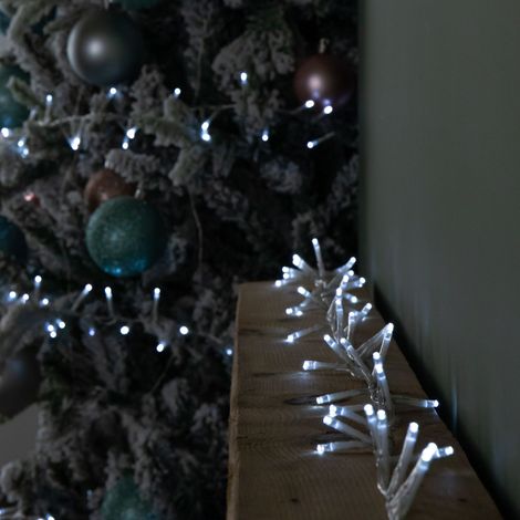 37.5m 1500 LED TreeBrights Christmas String Lights with Timer in White on Clear Cable (1/5)