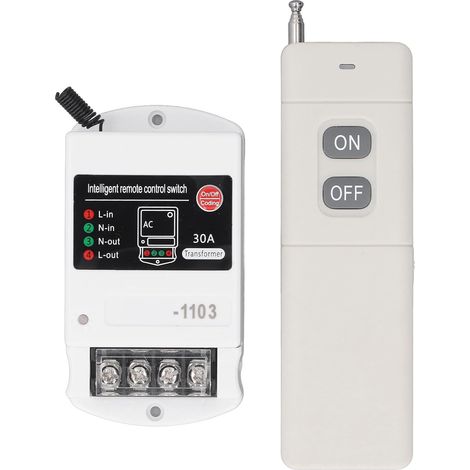 Commutateur à Distance Intelligent, Relais Haute Puissance Commutateur RF sans Fil Interrupteur Marche/arrêt sans Fil pour Pompe à Eau, Moteur, Porte de Garage, (AC220V) (1/5)