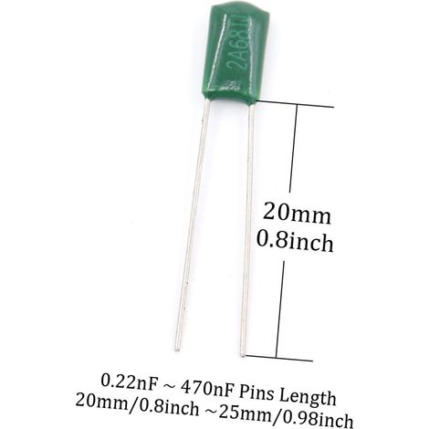 Kit de 700 condensateurs film polyester Mylar 24 valeurs 0,22nF à 470nF 100V boîtier plastique (1/4)