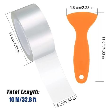 Films de Protection Transparent pour Peinture pour Auto Moto Vélos, Protecteur de Seuil Bord Porte de Voiture Covering Auto-adhésif Autocollant Anti-Rayures (5cm x 10M) (1/4)
