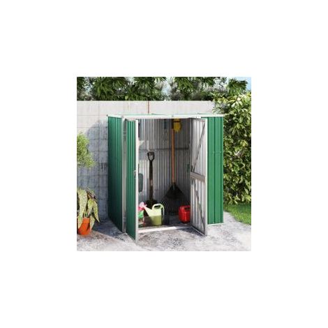 Abri à outils de jardin vert 161x89x161 acier galvanisé (1/5)