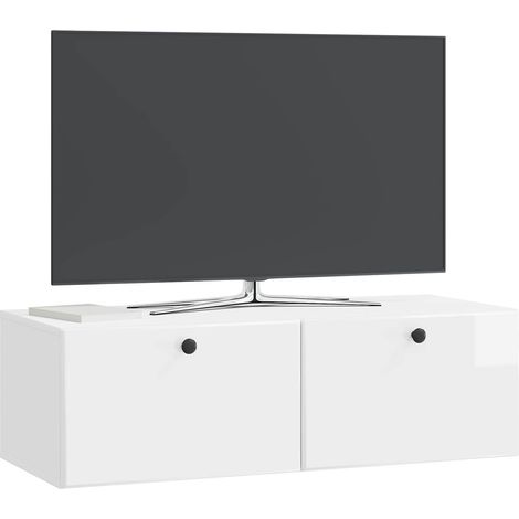 Maison Exclusive - Mobile Porta TV da Muro 98 x 41 x 30 cm Bianco Lucido