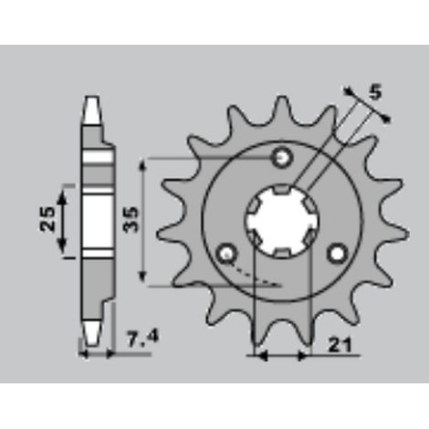 Piñón delantero PBR 437 15 Suzuki DR600 650 Acero Duradero Resistente