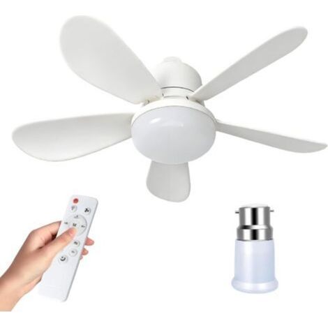 Ventilateur de Plafond avec Lumière et Telecommande, E27/B22 LED Ventilateur Dimmable Plafonnier, 52cm Ampoule Ventilateur Plafond 40W,3 Vitesses, Silencieux, pour Salon, Chambre, Coucher (E27/B22) (1/5)