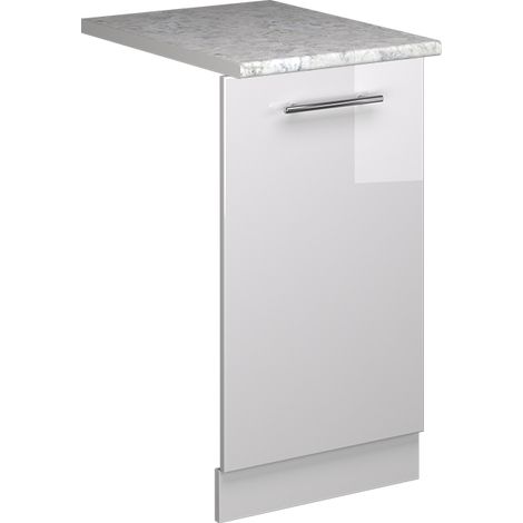 Façade de lave-vaisselle Fame-Line, Blanc Haute brillance, 45cm, PT Marbre, Vicco