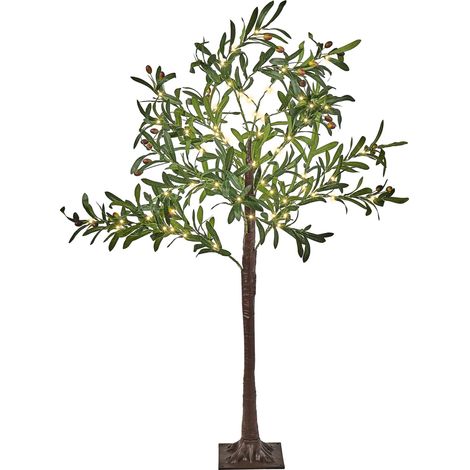 Albero di Natale artificiale per esterni e interni con luci LED in PVC stile scandinavo 120 cm Verde Celioni (1/5)