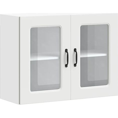 Armario de pared de cocina moderno de 80 x 31 x 60 cm gran capacidad de almacenamiento estilo minimalista madera blanca 020050012 (1/5)