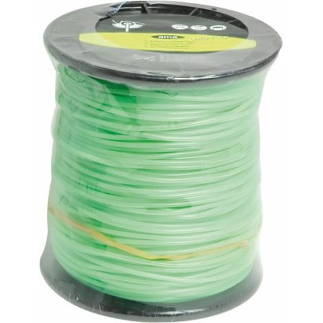 Fil de débroussailleuse - Fil nylon de coupe - Monofil section ronde ø 3.3mm x 150 mètres - Bobine - "Evergreen"