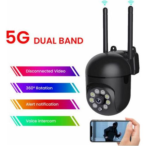 Überwachungskamera für den Außenbereich – 1080p – 355°/90° Schwenkbereich – 10 m Infrarot-Nachtsicht – Personenerkennung – 2,4 GHz + 5 GHz Funk – 1 Stück (1/5)