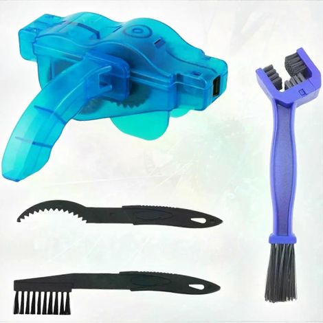 Nettoyeur de chaîne de vélo - Kit de nettoyage de chaîne pour vélo, compatible avec VTT, vélos de route, BMX et transmission (1/4)