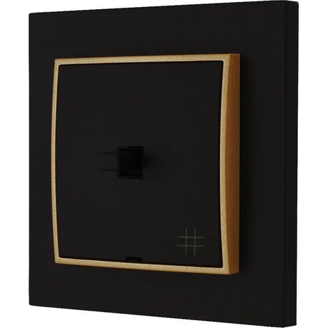 Interruttore a croce stile USA Karlik mini colore nero opaco/oro (1/3)