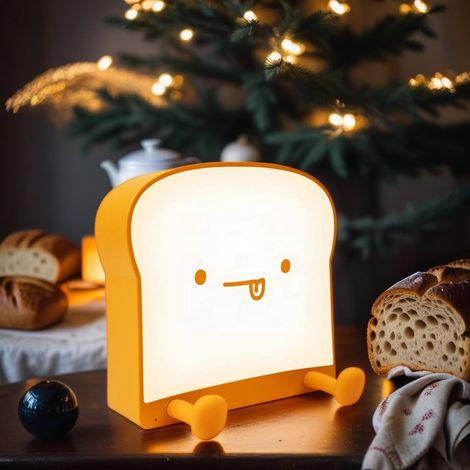 LED mignon Toast veilleuse, pain pépinière veilleuse lampe de Table Rechargeable lampe de chevet pour chambres à coucher (1/5)