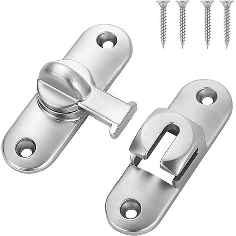 Verrou Porte Coulissante, Verrou de Porte pour Portes Coulissantes 90/180 Degrés Serrure de Porte avec Vis pour Porte Fenêtre Chambre Salle Bain (1/5)