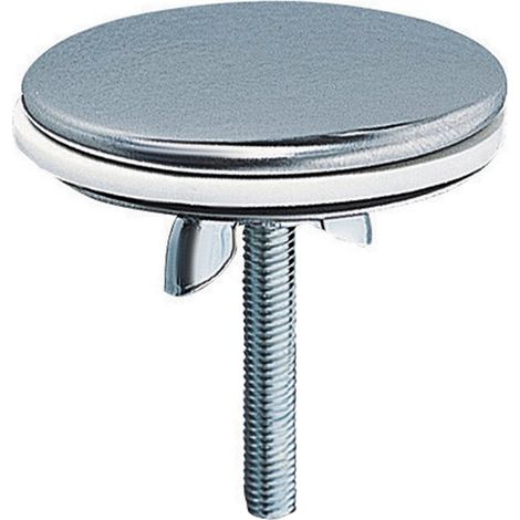 Wirquin Pro – Cache-trou lavabo Ø43mm laiton chromé – Mécanisme à clapet – Finition élégante – Pour évacuation optimale (1/2)