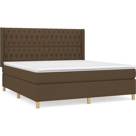Maison Exclusive - Giroletto a Molle con Materasso Marrone Scuro 180x200cm Tessuto