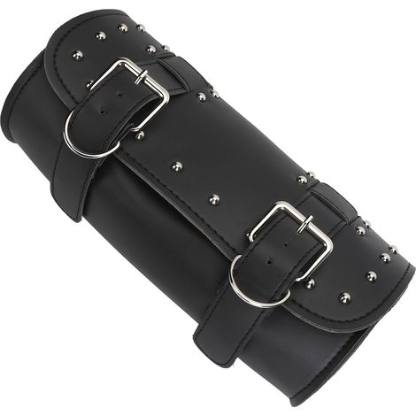 Sacoche à outils moto imperméable universelle rétro en cuir synthétique, sacoche avant/arrière (1/5)