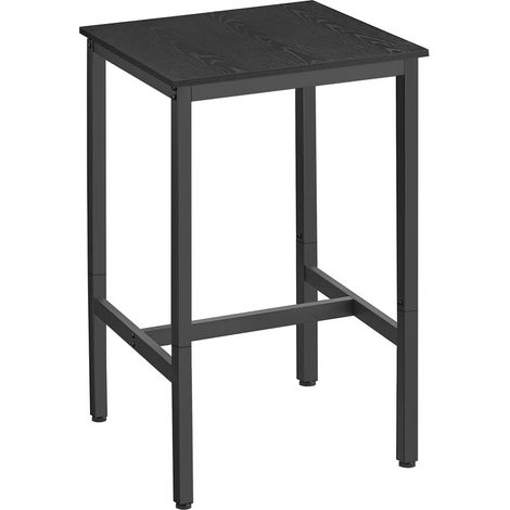 Vasagle – Table de bar carrée 60 x 60 x 92 cm – Cadre en acier – Style industriel noir – Montage facile – Charge max 100 kg