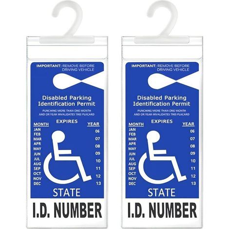 Handicap Placard Holder, Ultra Transparent Disabled Parking Permit Protector Sleeve, 2Pcs Handicapped Placard Cover for Auto, with Large Hook (1/4)
