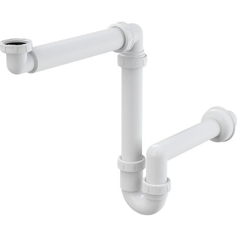 Allcadrain A434 Raumsparsiphon für die Waschbecken mit einer Überwurfmutter 5/4"