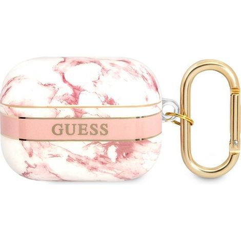 Guess guaphchmap Funda para AirPods Pro rosa/rosa Colección de correas de mármol (1/3)