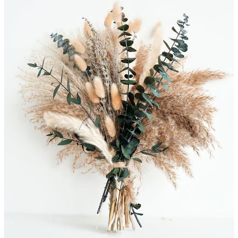 Herbe de la Pampa verte pour décoration table salle à manger, salon, été, fleurs séchées/artificielles (1/5)