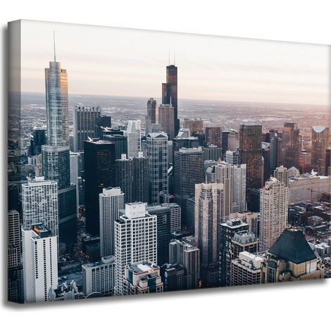 Impression sur toile Architecture de Chicago 40x30 cm USA Polonia Cities