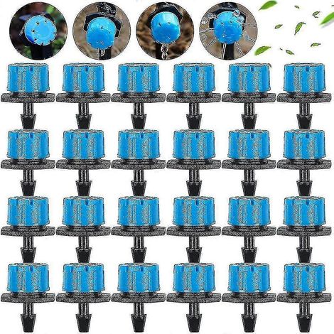 Lot de 100 goutteurs d'irrigation de 6,35 mm (1/4 pouce), arroseurs à émetteur réglable, micro-irrigation goutte à goutte (1/5)