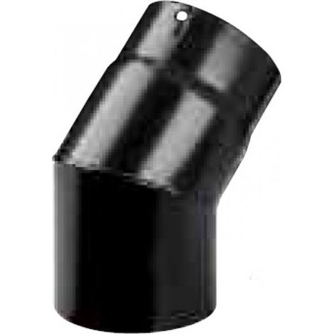 curva gomito 45o 120 mm 12 cm in acciaio nero per stufa a legna 1,2 mm porcellanato
