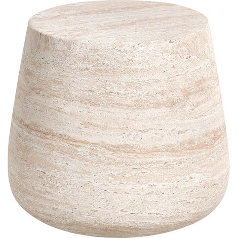 Mesa auxiliar tablero de MDF chapado base con aspecto de piedra diseño moderno beige Bientino (1/5)