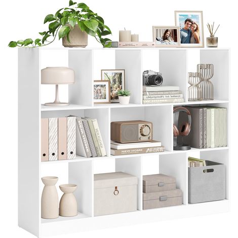 Bibliothèque, Étagère, Cloison Séparateur, 126 x 30 x 100 cm Meuble de Rangement avec Compartiments Ouverts, pour Salon, Chambre, Bureau, Marron Rustique (1/5)