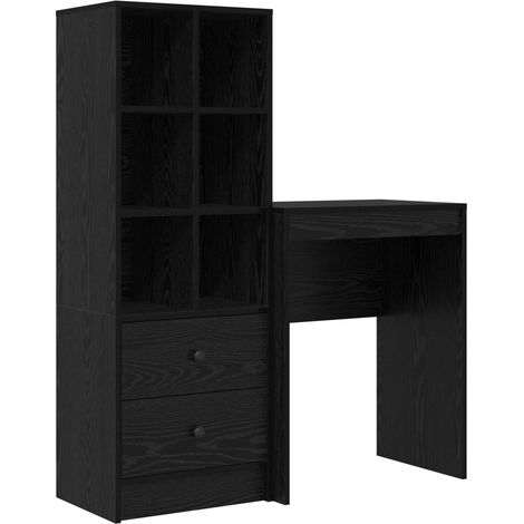 Maison Exclusive - Schreibtisch mit Schubladen 2 pcs Schwarz Eich
