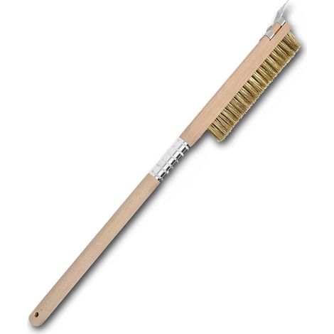 Brosse en cuivre Anygleam en bois de 65 cm pour four à pizza, avec grattoir en métal et accessoires de nettoyage (1/5)