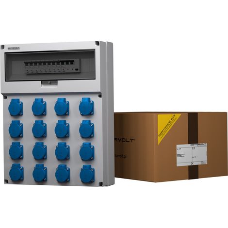 Tableau électrique de chantier GR-S/FI 16 prises Schuko 230 V Mennekes Doktorvolt® DV-9078-D (1/4)