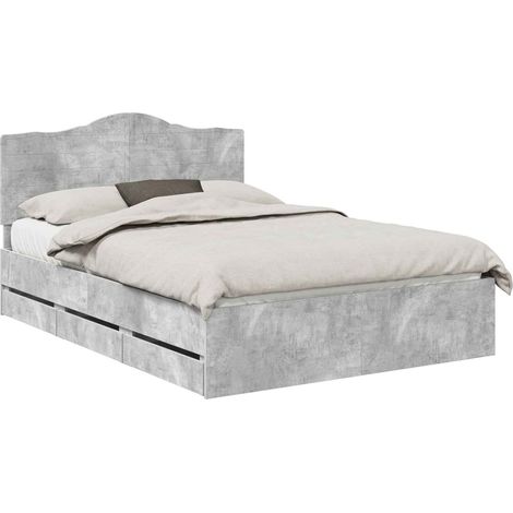 Maison Exclusive - Struttura del letto con cassetto Grigio Cemento 140 x 190 cm (1/5)