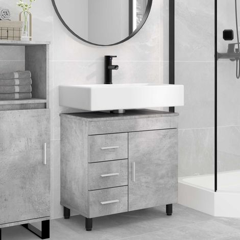 vidaXL Mobiletto da bagno Grigio Cemento 60 x 35 x 60 cm