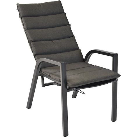 Siros Set 7tlg. 6 Sessel, 6 Auflagen grau1 A-Tisch Akazie