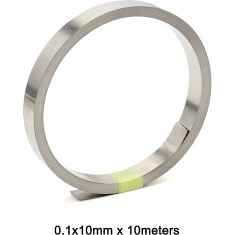 Nastro Strisce di puro Nichel 0.1×10mm × 10M per piattine batteria litio Misura - 10mm x 1mm x 10M