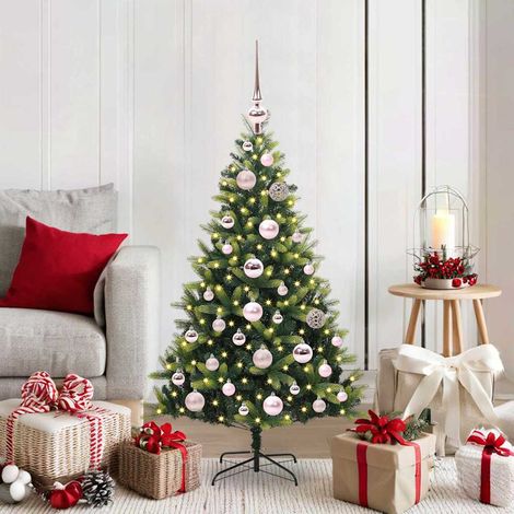 Künstlicher geflammter Weihnachtsbaum 150 LEDs Grün 120 cm (1/5)