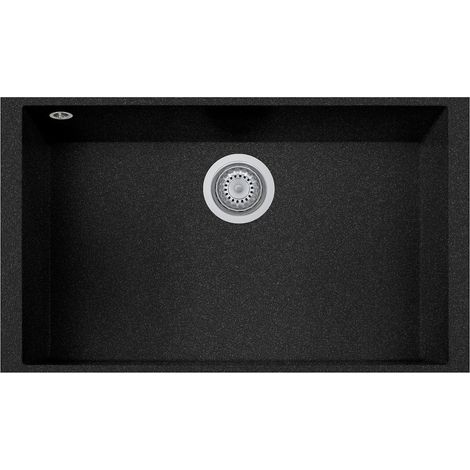 Lavello composito cucina Plados ON7610ST una vasca Sottotop - UM44 Nero Metal