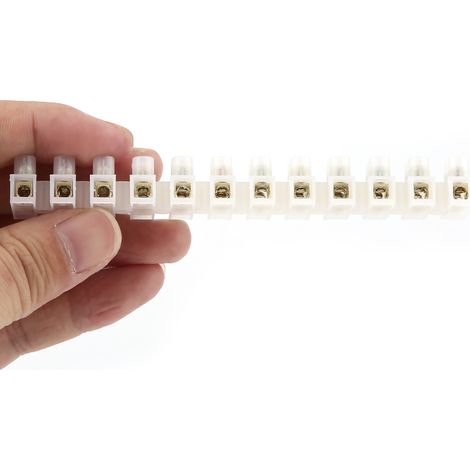 Lot de 10 borniers à vis double rangée 360 V 10 A, barrière électrique à 12 bornes (1/5)