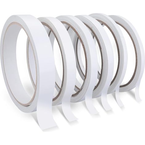 Packung mit 6 Rollen doppelseitigem Klebeband für Bastelarbeiten, Klebeband in verschiedenen Größen für Scrapbooking, Kartenherstellung und Papierbasteln (5 mm/8 mm/10 mm/15 mm)