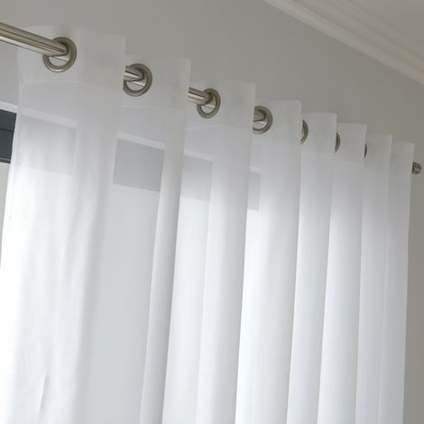 CENTRALE BRICO Voilage transparent, Chic blanc l.300 x H.240 cm