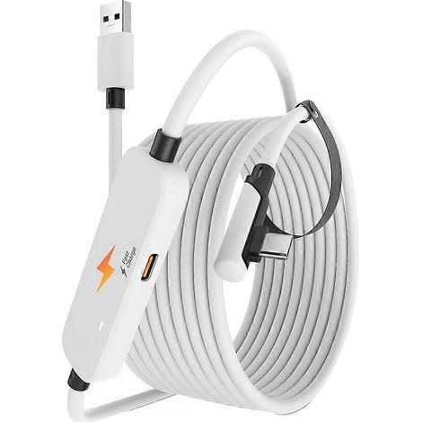USB 3.2 Gen1 VR-Linkkabel mit zusätzlichem Ladeanschluss für Meta Quest 3S, Quest 3/2 und PICO 4 VR-Headsets (Schnellladung) (1/5)