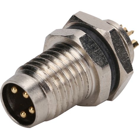 Connecteur M8 4 broches étanche IP67, prise métallique en laiton nickelé, interface avionique pour fiche femelle (1/5)