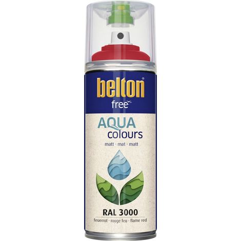 belton free Lackspray AQUAcolours 400 ml feuerrot matt Sprühlacke (1/3)